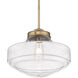 Ingalls 1 Light 16 inch Modern Brass Pendant Ceiling Light in Clear Glass, Large